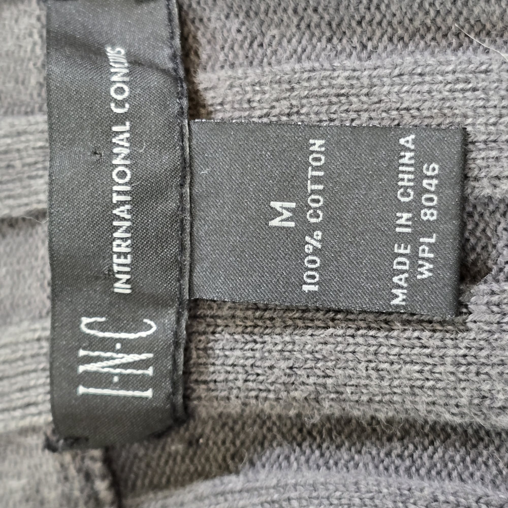 INC Gray Ribbed Cotton Zipper Shirt Jacket - Picture 4 of 7